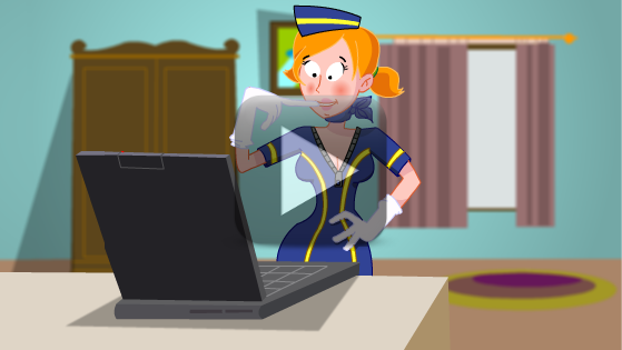 Fotograma de la animación sobre la webcam como medio de violencia sexual digital