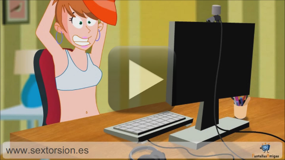 Fotograma de la animación sobre sextorsión, como forma de violencia sexual digital